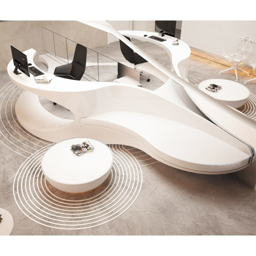 Unique Design Reception Desk Coffee Table Set with Back Seater