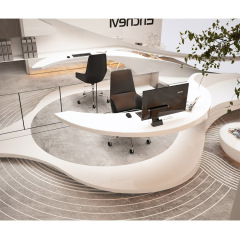 Unique Design Reception Desk Coffee Table Set with Back Seater