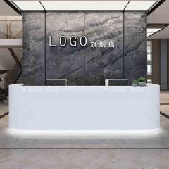 High End Hair Salon Reception Desk Modern White Dispaly