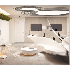 Unique Design Reception Desk Coffee Table Set with Back Seater