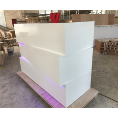 Six Feet Waved Front Desk Counter Training School Reception Desk