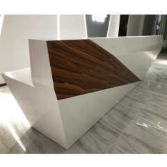 Corian and Wood Conbination Table Beauty Salon Furniture Reception Desk