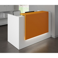 Front Wooden Panel Reception Desk Popular Design Led Table