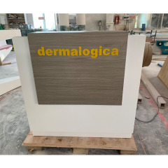 Front Wooden Panel Reception Desk Popular Design Led Table