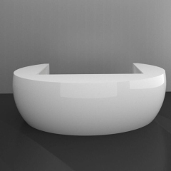 Semicircle Front Table Egg Shape Reception Desk with File Cabinet