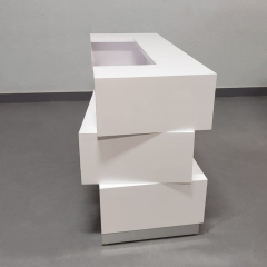 Six Feet Waved Front Desk Counter Training School Reception Desk