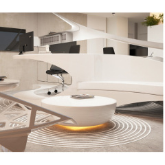 Unique Design Reception Desk Coffee Table Set with Back Seater