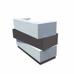 Six Feet Waved Front Desk Counter Training School Reception Desk