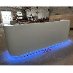 High End Hair Salon Reception Desk Modern White Dispaly