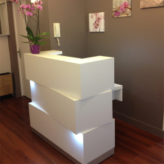 Six Feet Waved Front Desk Counter Training School Reception Desk