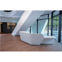 L Shape Solid Surface Hotel Reception Desk Custom Size