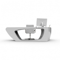 Round Edge Front Desk Modern Office Conference Table Chair