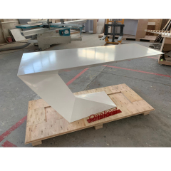 Modern White Office Table and Chair Corian Manager Office Desk