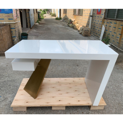 White and Gold Office Table Modern Office Furniture Desk