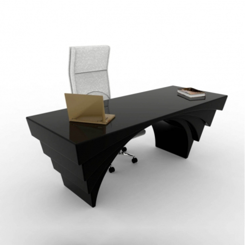 Black Corian Office Desk Set Beauty Design Office Boss Table
