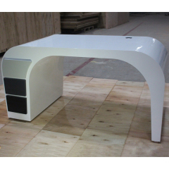 U Shape Living Room Office Desk Curve Office Table with PC