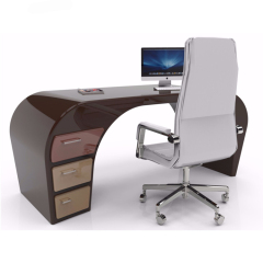 U Shape Living Room Office Desk Curve Office Table with PC