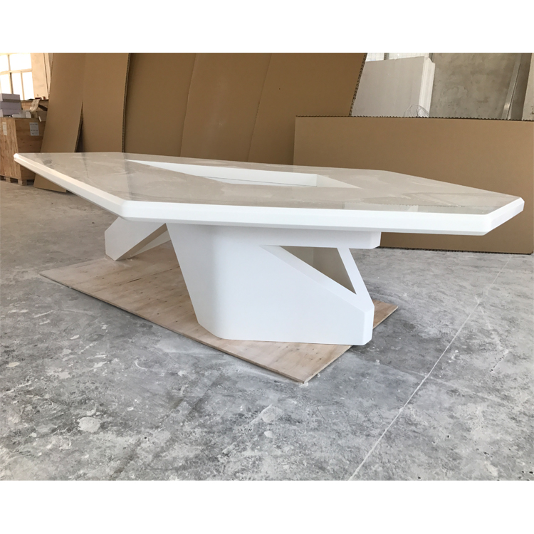 Polygon Marble Stone Boardroom Table Luxury Conference Table