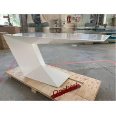 Modern White Office Table and Chair Corian Manager Office Desk