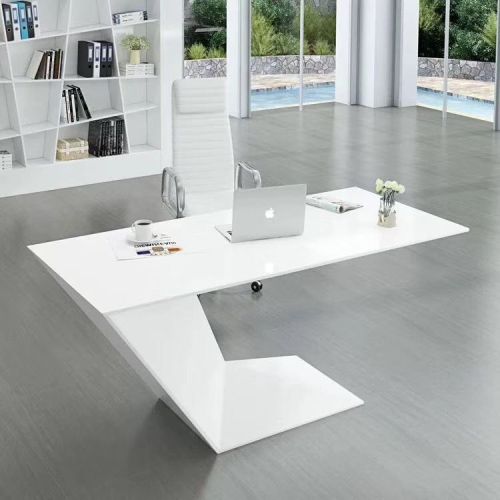Modern White Office Table and Chair Corian Manager Office Desk