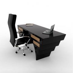 Black Corian Office Desk Set Beauty Design Office Boss Table