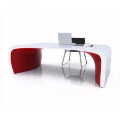 White and Red Artificial Stone Office Desk Side Table Designs