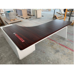 L Shape Corian and Wooden Office Table Used CEO Office Desks