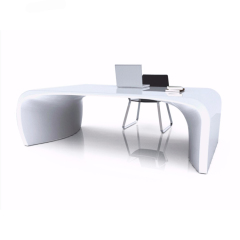 White and Red Artificial Stone Office Desk Side Table Designs