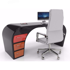 U Shape Living Room Office Desk Curve Office Table with PC