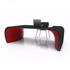 White and Red Artificial Stone Office Desk Side Table Designs