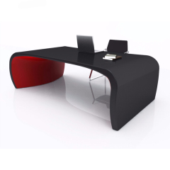 White and Red Artificial Stone Office Desk Side Table Designs