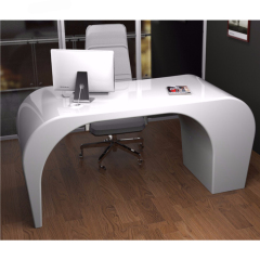 U Shape Living Room Office Desk Curve Office Table with PC