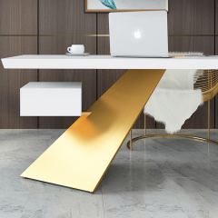 White and Gold Office Table Modern Office Furniture Desk