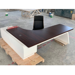 L Shape Corian and Wooden Office Table Used CEO Office Desks