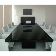 Black Artificial Stone Table Top Glass Conference Table Cheap Price