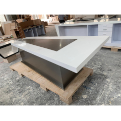 Metal Frame Foldable Conference Table Triangle Shape Meeting Desk