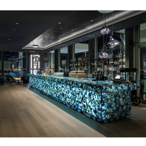 Agate Stone Lighted Bar Counter Expensive High End Bar Table