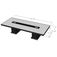 White and Black Conference Table Furniture with Power Sockets
