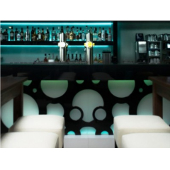 White Artificial Stone Restaurant Led Bar Counter with Back Display