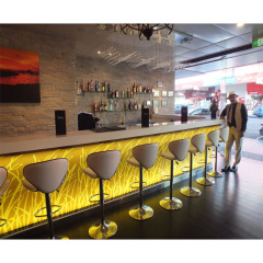Modern White Onyx Stone Coffee Bar Counter LED Restaurant Bar Furniture