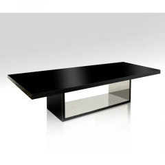 Black Artificial Stone Table Top Glass Conference Table Cheap Price