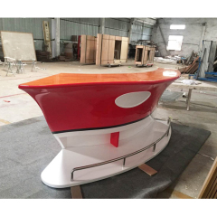 Red Front Counters Boat Shape House Bar Modern Bar Counter