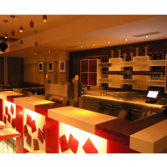 White and Red Bar Set Furniture Counter Led Wine Table