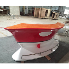 Red Front Counters Boat Shape House Bar Modern Bar Counter