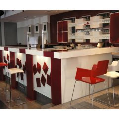 White and Red Bar Set Furniture Counter Led Wine Table