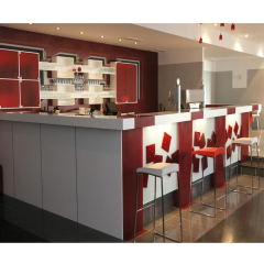White and Red Bar Set Furniture Counter Led Wine Table