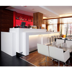 Pure White Acrylic Solid Surface Cocktail Night Bar Counter