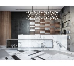 Corian Marble Office Furniture 5 Star Hotel Luxurious Reception Desk