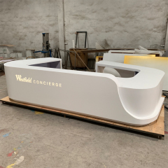 U Shape Large Size Hall Information Table Round Reception Counter Desk