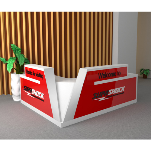 Glossy Color Exhibition Reception Desk with Custom Made Logo